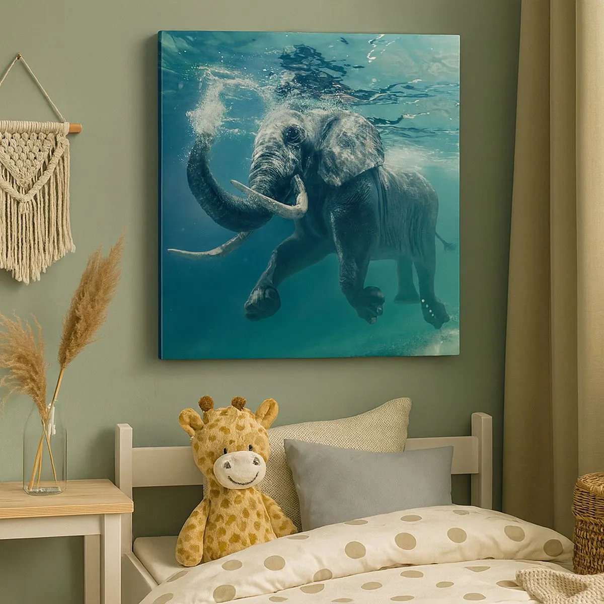 Impression sur toile - Image sur toile - Tout le monde aime nager - 30x30 cm