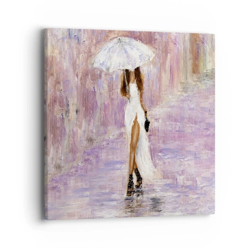 Impression sur toile - Image sur toile - Sous la pluie lilas - 40x40 cm