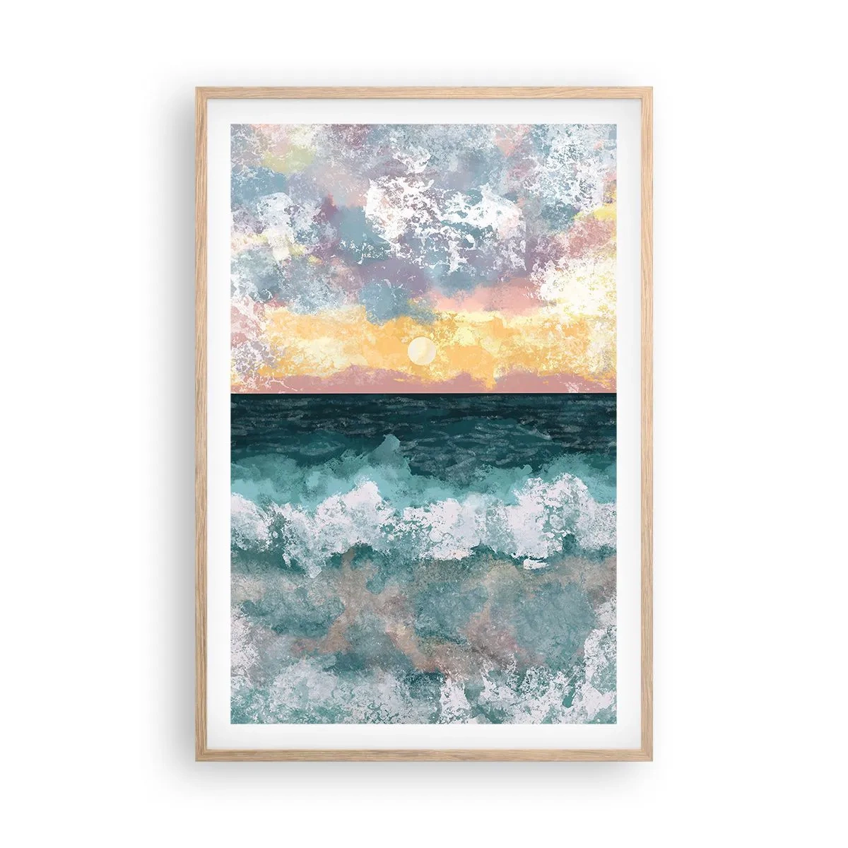 Affiche dans un chêne clair - Poster - Eau, lumière, air - 61x91 cm