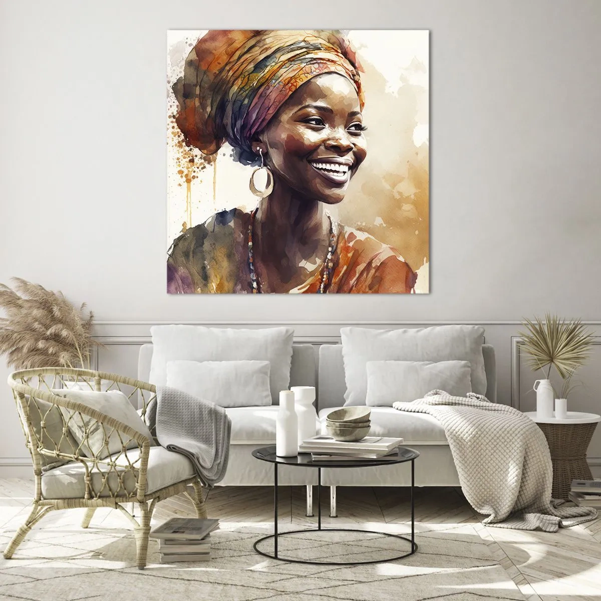 Impression sur verre - Image sur verre - reine africaine - 30x30 cm