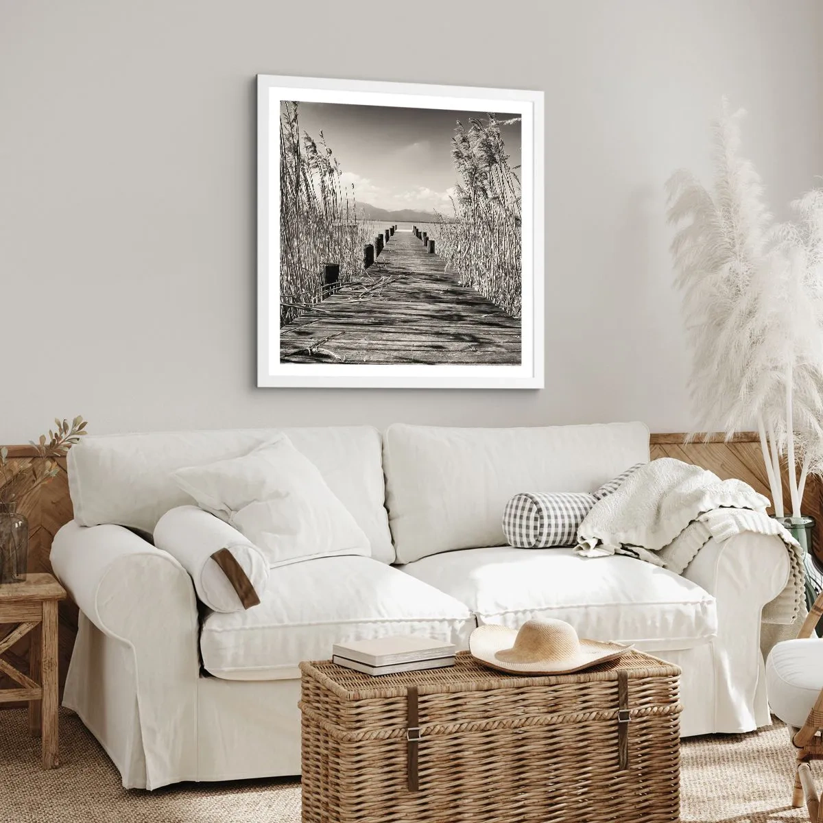 Affiche dans un cadre blanc - Poster - Dans le calme de l'herbe - 30x30 cm