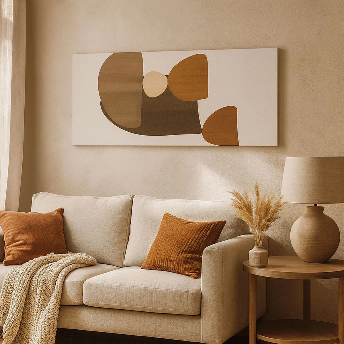 Impression sur toile - Image sur toile - Composition de marrons - 100x40 cm