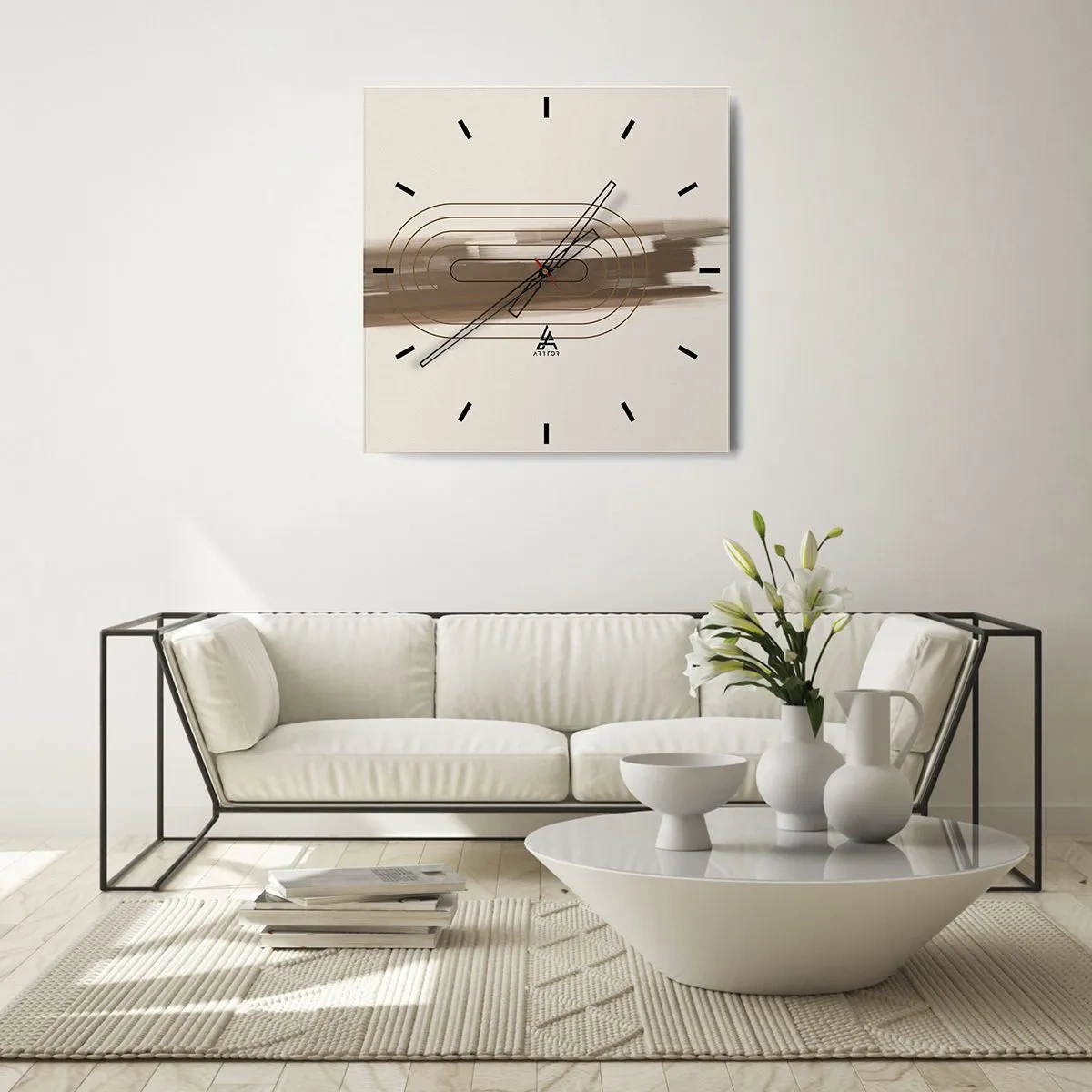 Horloge murale - Pendule murale - Parfum de gris - 40x40 cm