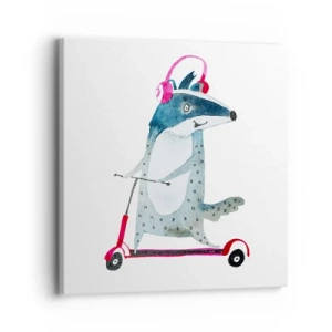 Impression sur toile - Image sur toile - La joie du blaireau - 30x30 cm