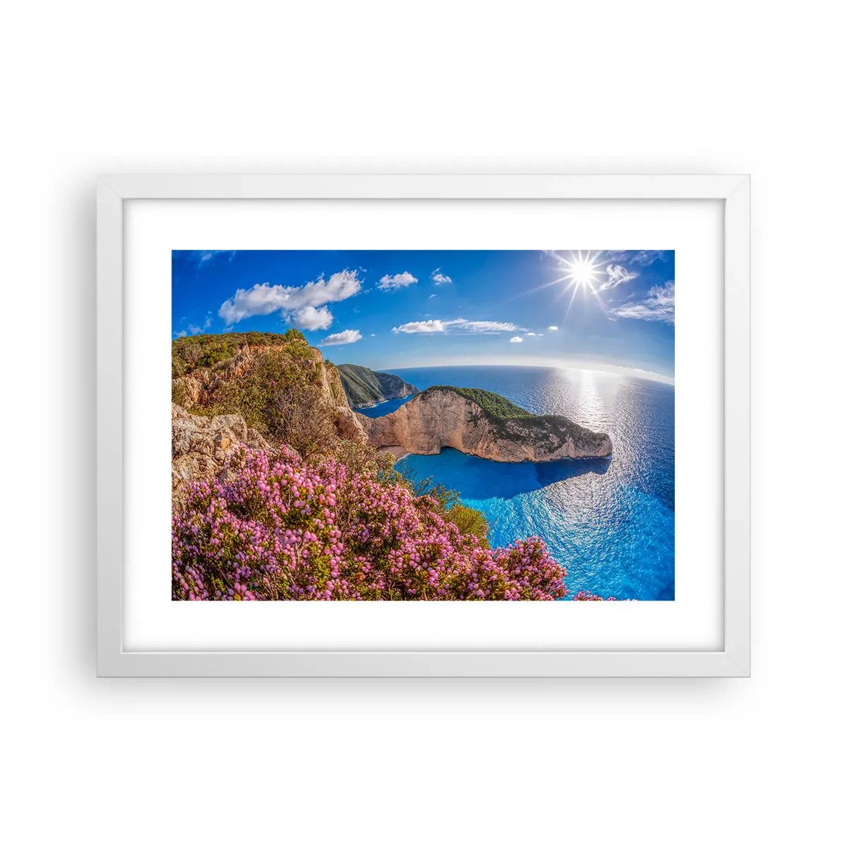 Affiche dans un cadre blanc - Poster - Mes super vacances grecques - 40x30 cm