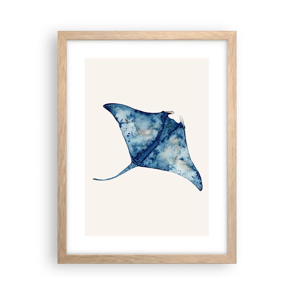 Affiche dans un chêne clair - Poster - La vie en bleu - 30x40 cm