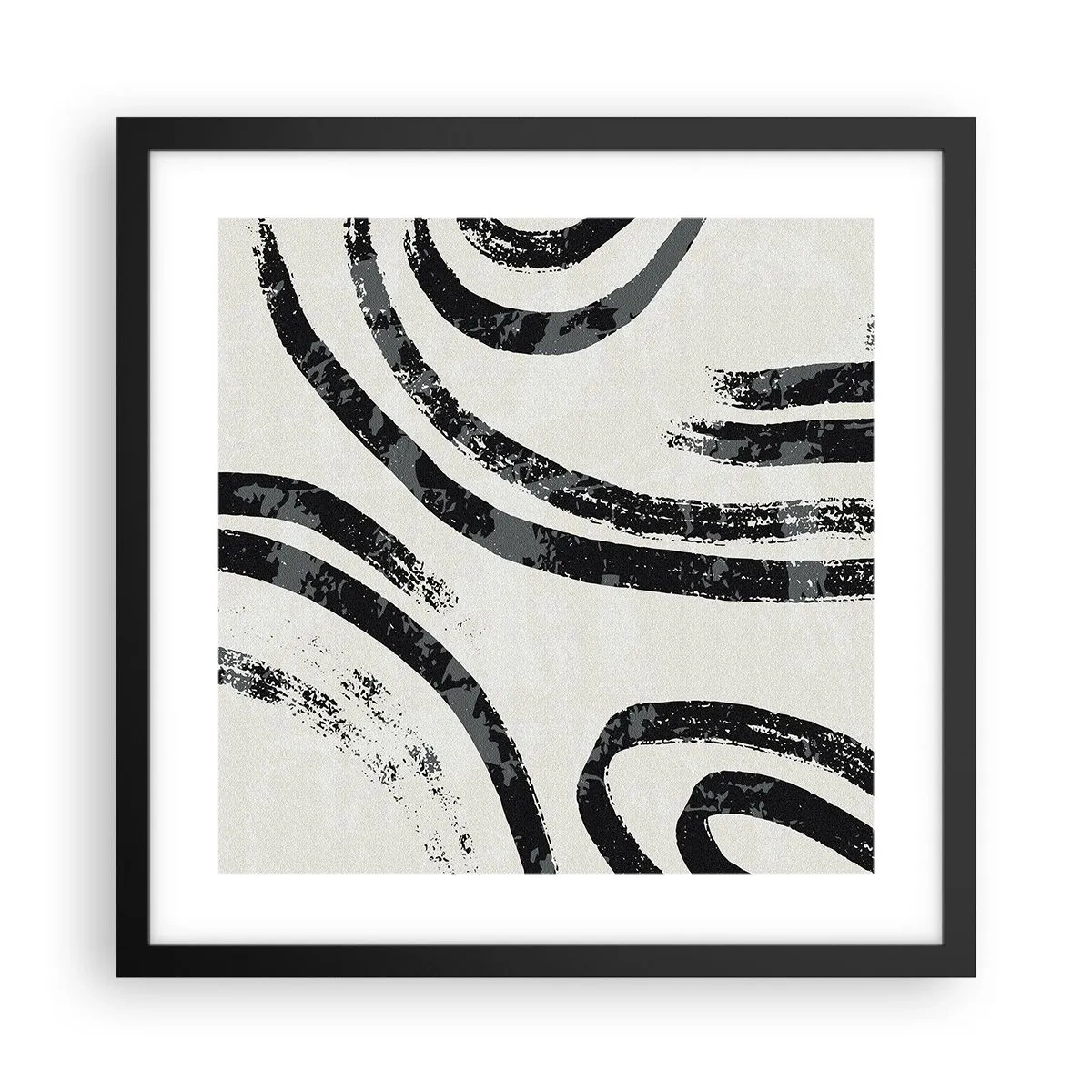 Affiche dans un cadre noir - Poster - À moitié arrêté - 40x40 cm