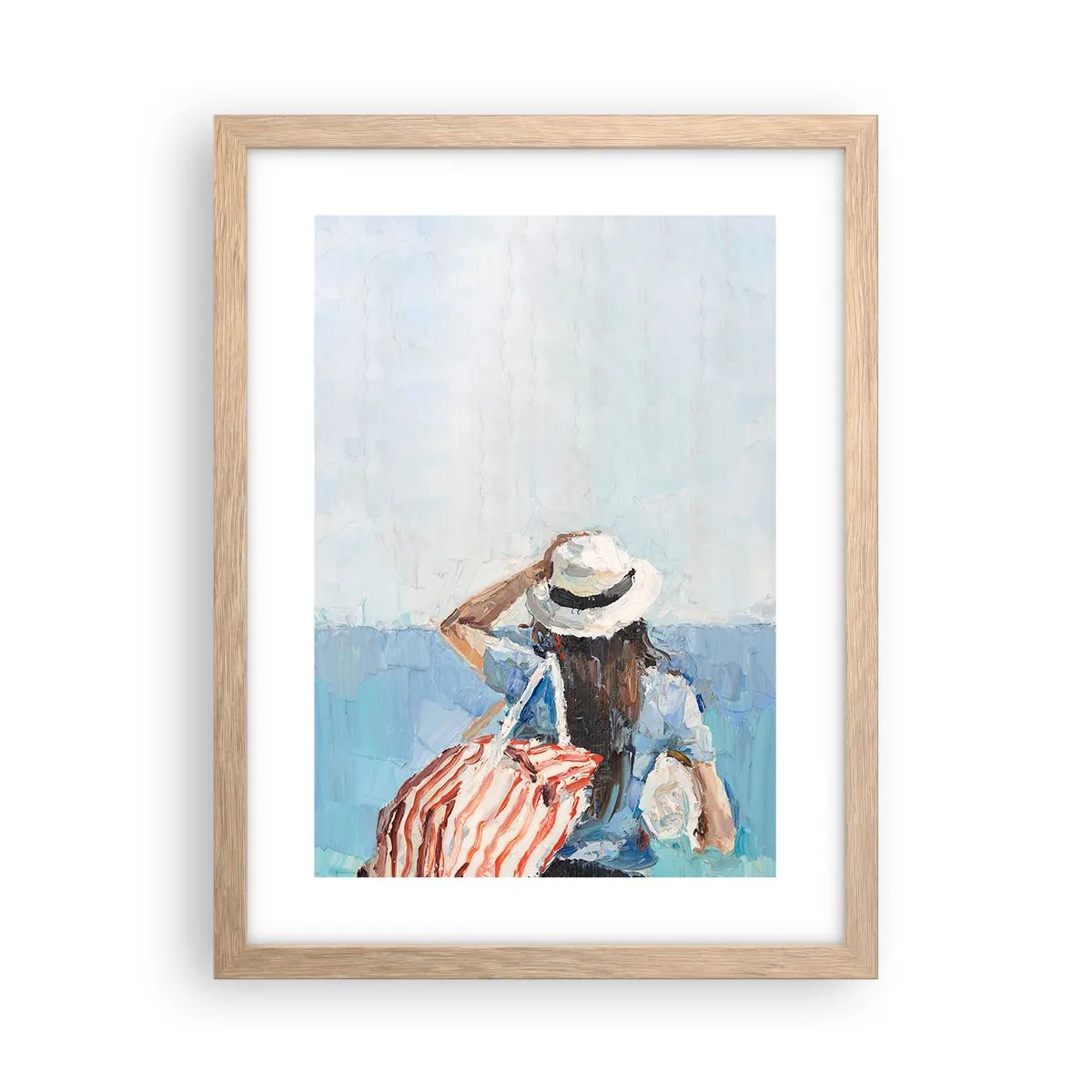 Affiche dans un chêne clair - Poster - Bienvenue à vos vacances - 30x40 cm