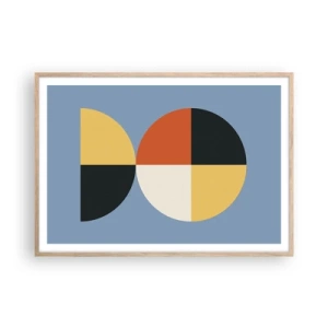 Affiche dans un chêne clair - Poster - Regarde et compte - 100x70 cm