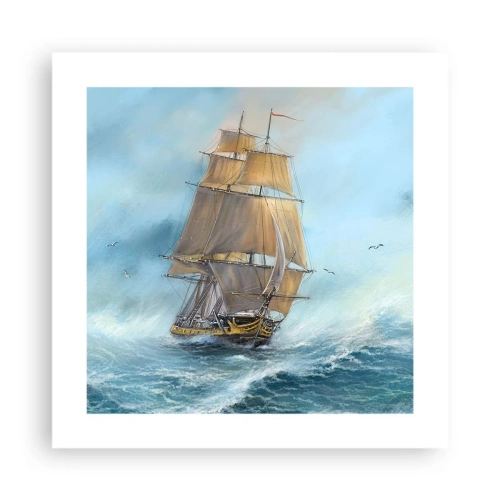 Affiche - Poster - Se précipitant sur les vagues - 40x40 cm