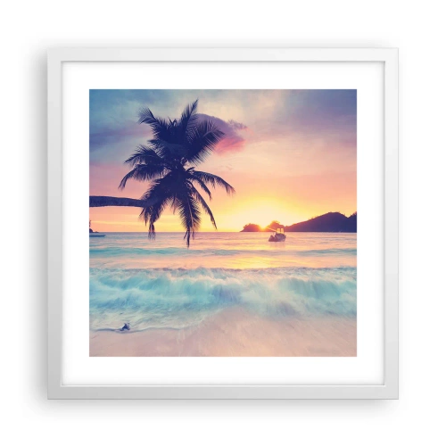 Affiche dans un cadre blanc - Poster - Une soirée à la baie - 40x40 cm