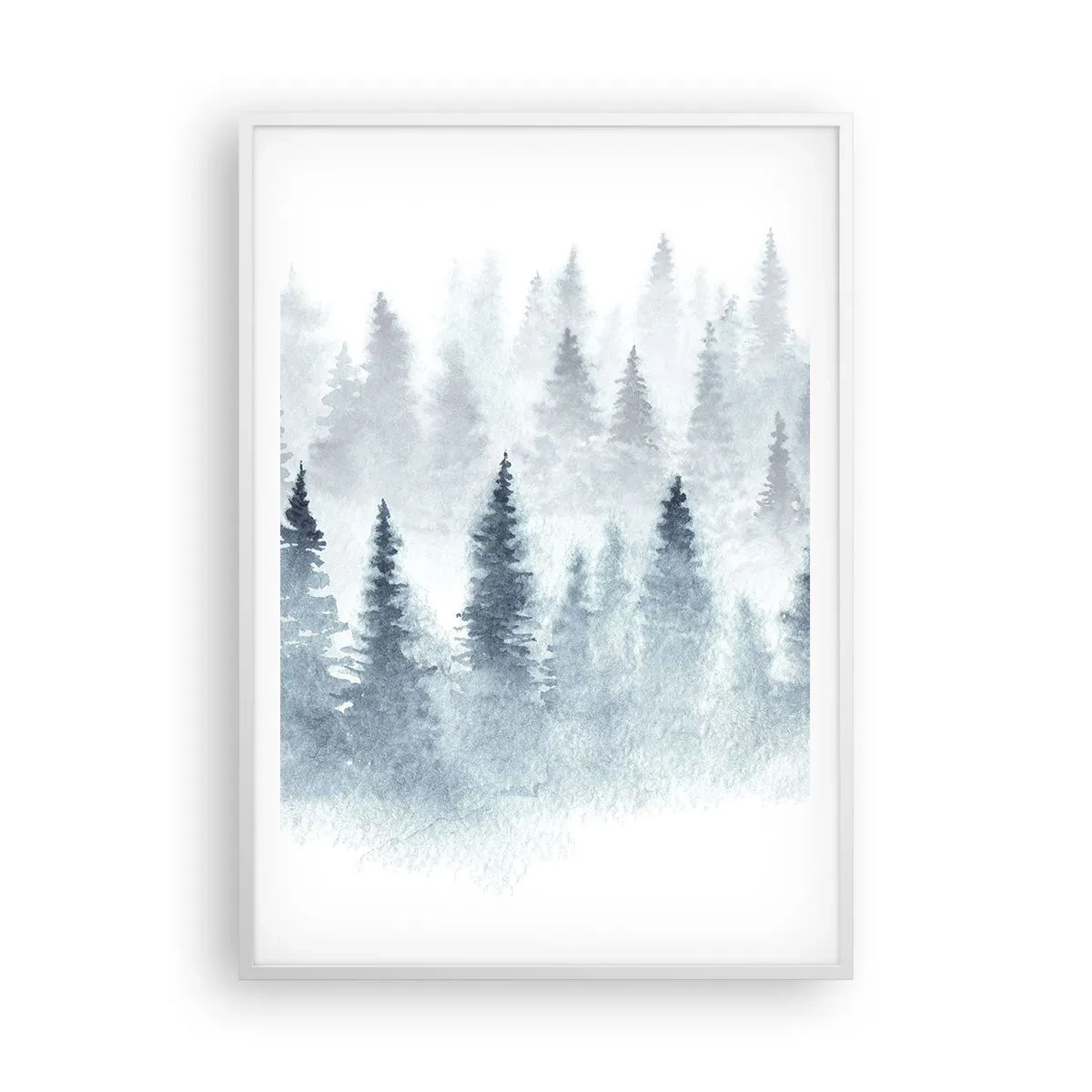 Affiche dans un cadre blanc - Poster - Enveloppé de brouillard - 70x100 cm