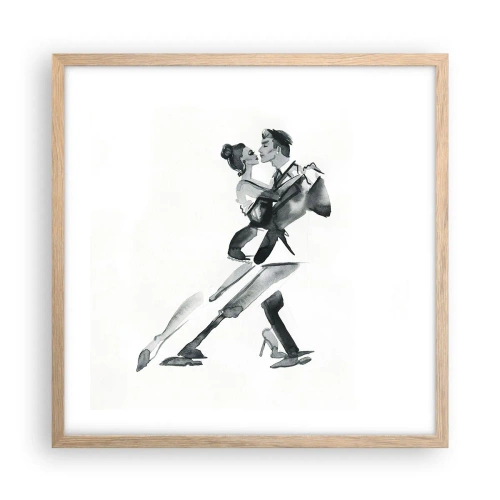 Affiche dans un chêne clair - Poster - En un battement - 50x50 cm