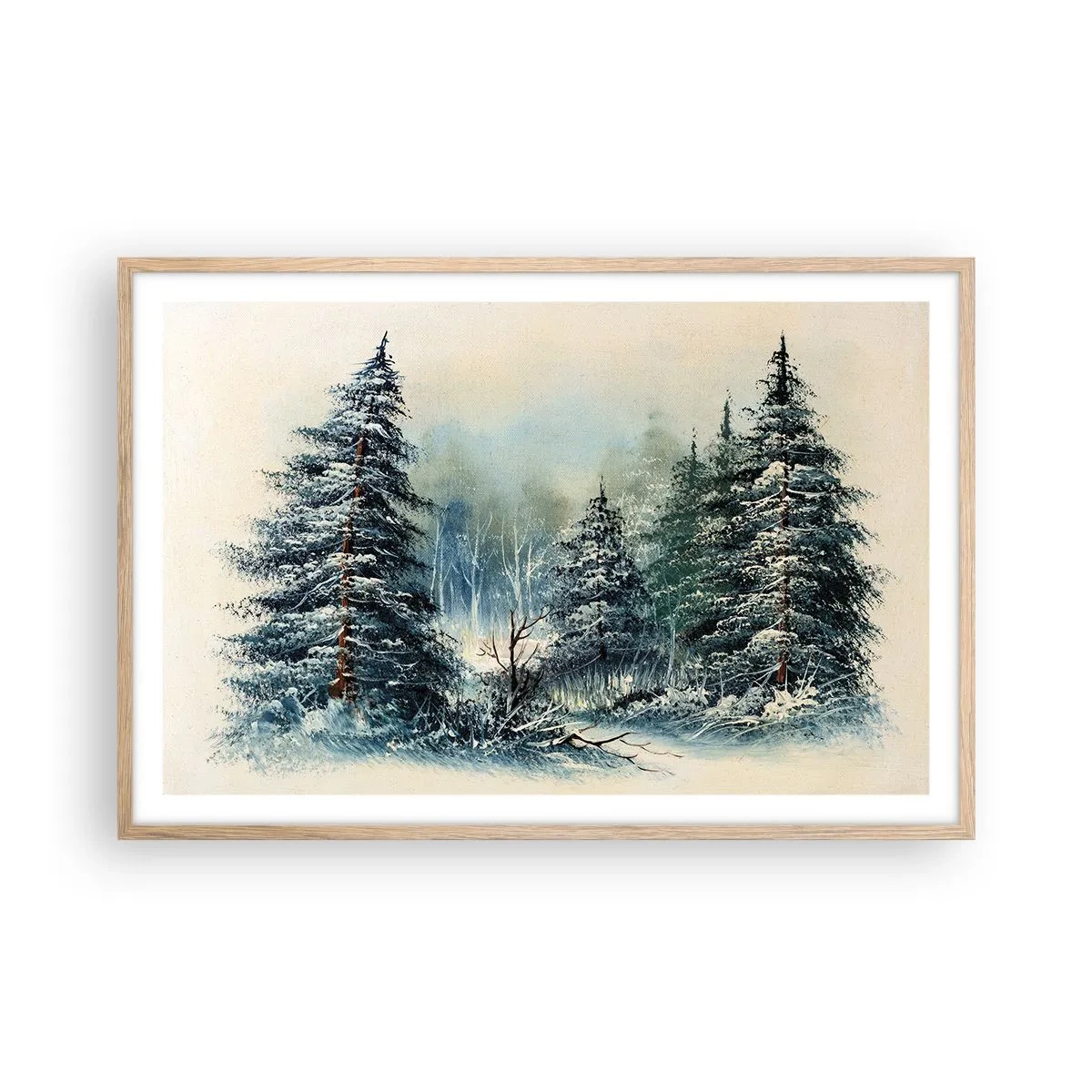 Affiche dans un chêne clair - Poster - Prêt pour les fêtes - 91x61 cm