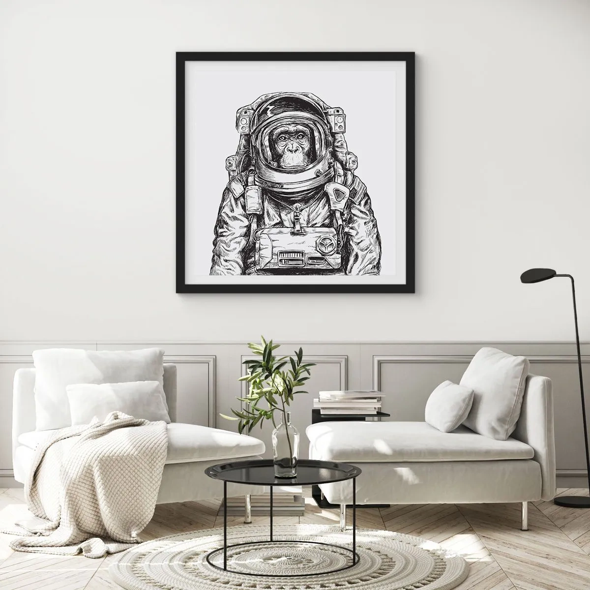 Affiche dans un cadre noir - Poster - Évolution alternative - 60x60 cm