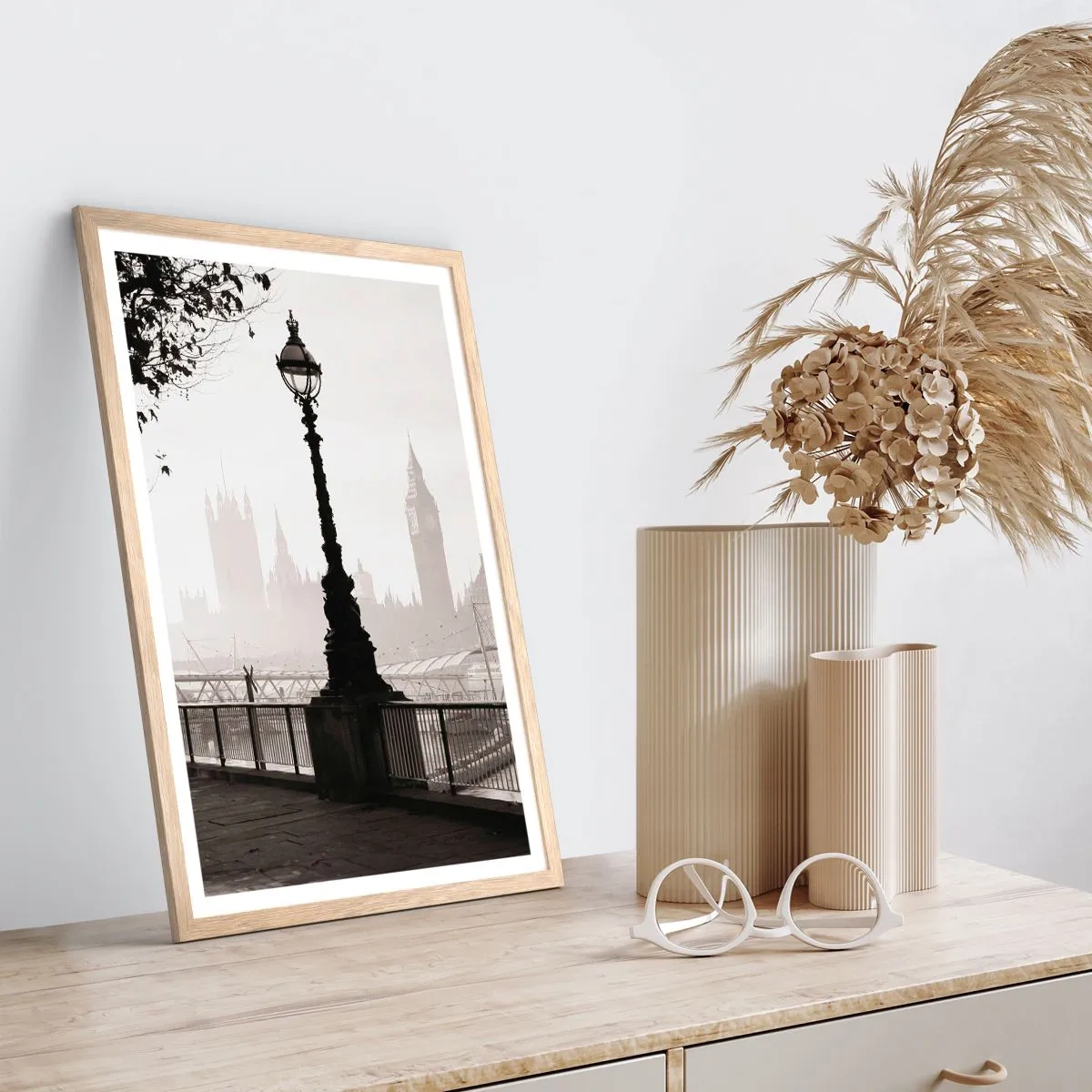 Affiche dans un chêne clair - Poster - Un matin londonien - 61x91 cm