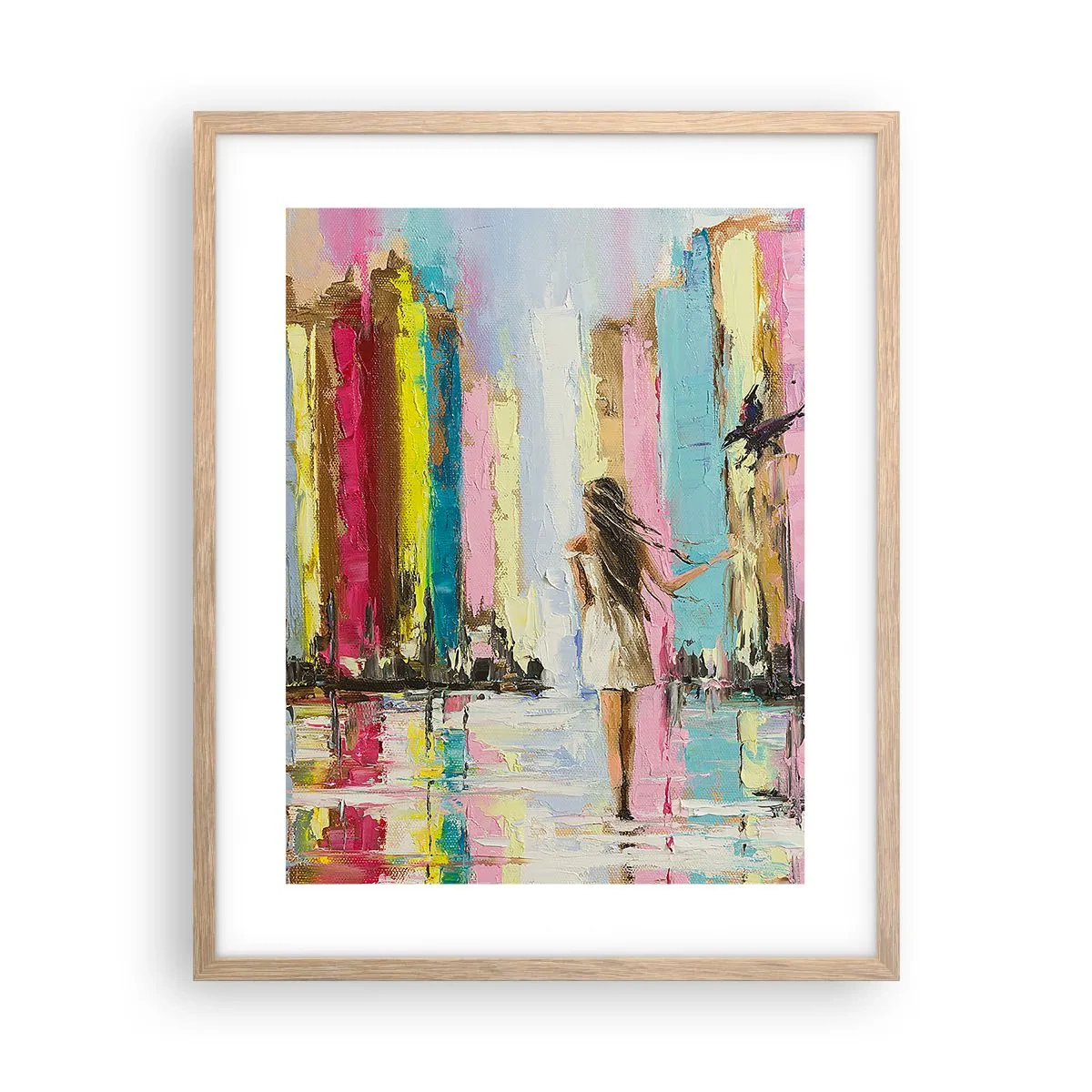 Affiche dans un chêne clair - Poster - Viens avec moi - 40x50 cm