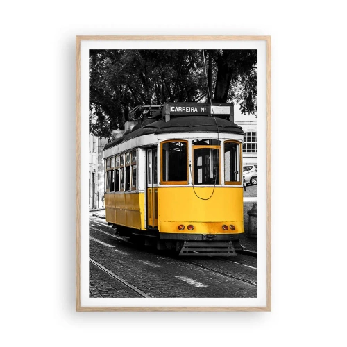 Affiche dans un chêne clair - Poster - Et du fado en arrière-plan - 70x100 cm