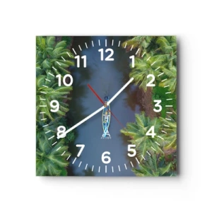 Horloge murale - Pendule murale - Sur un sentier tropical - 40x40 cm