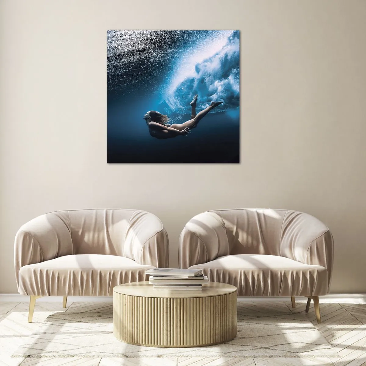 Impression sur verre - Image sur verre - Sirène moderne - 70x70 cm