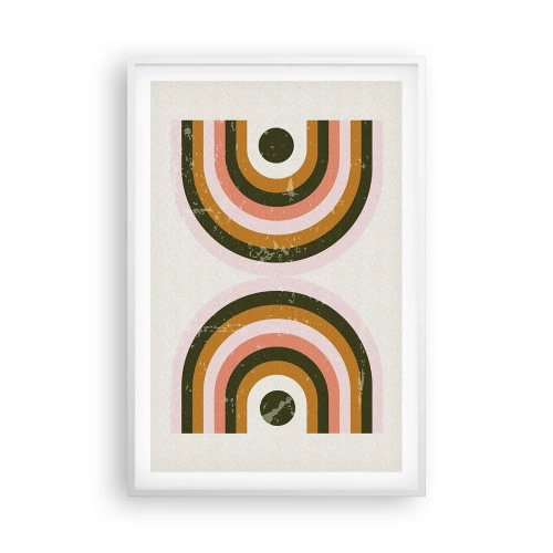 Affiche dans un cadre blanc - Poster - Abstraction jumelle - 61x91 cm