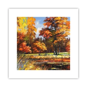 Affiche - Poster - Paysage en or et bronze - 30x30 cm