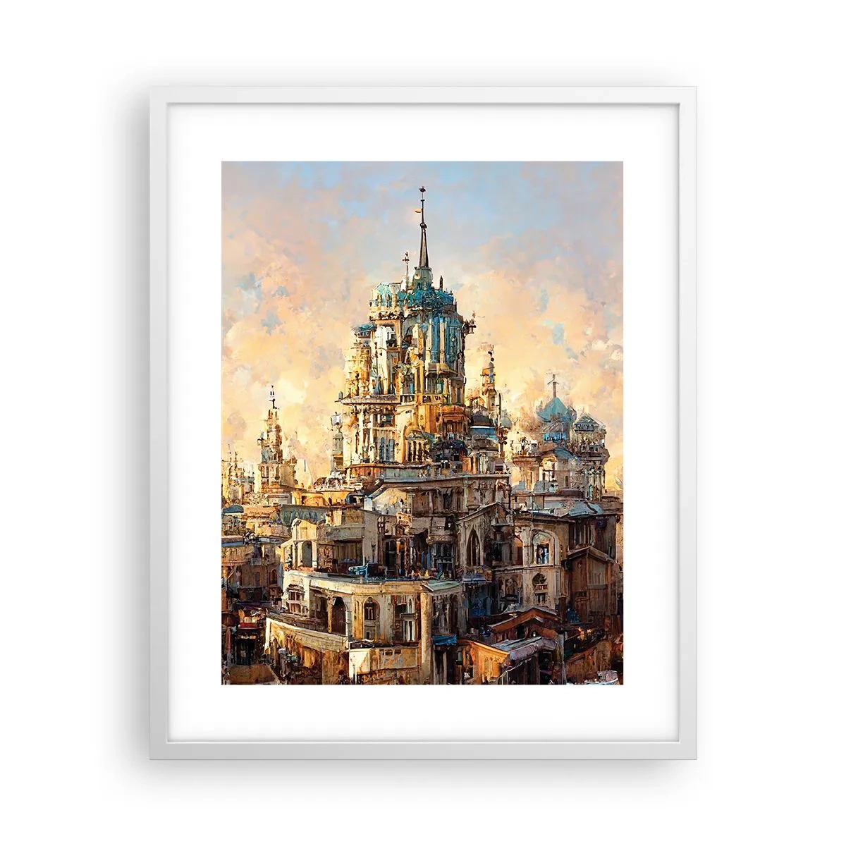 Affiche dans un cadre blanc - Poster - Ville des villes - 40x50 cm