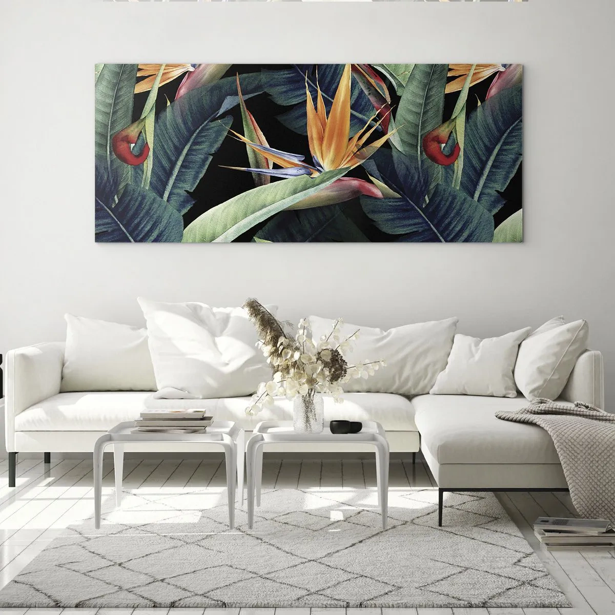 Impression sur verre - Image sur verre - Fleurs flamboyantes des tropiques - 100x40 cm