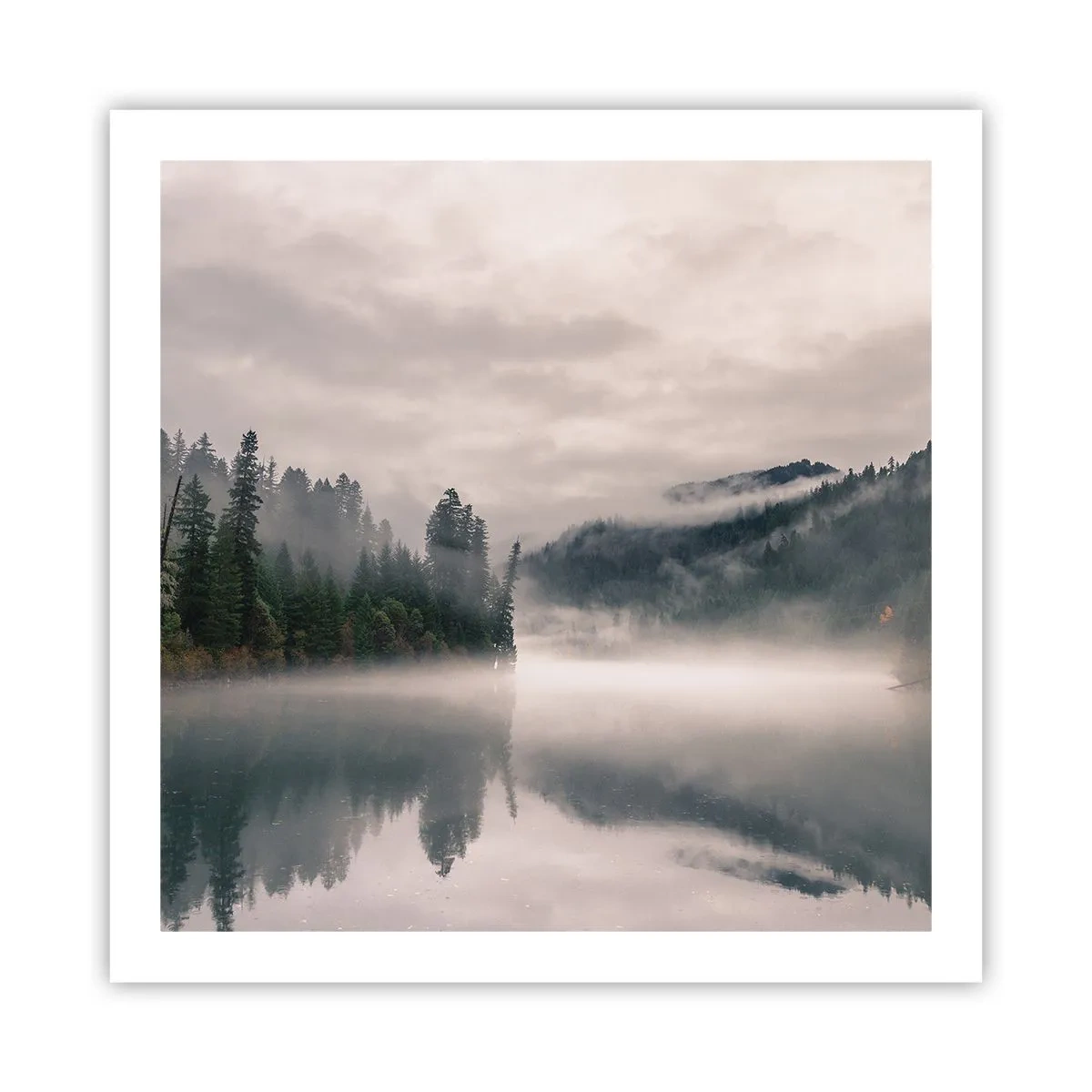 Affiche - Poster - Reflet dans le brouillard - 60x60 cm