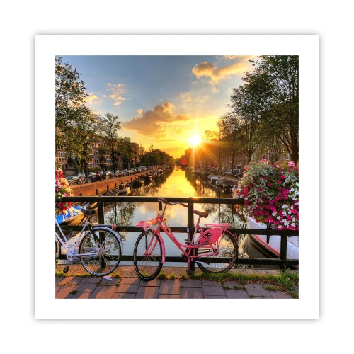 Affiche - Poster - Matin de printemps à Amsterdam - 50x50 cm