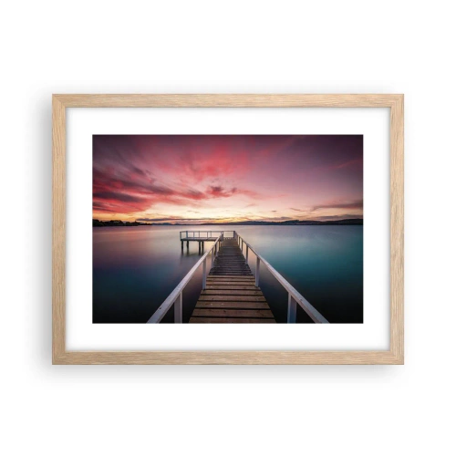 Affiche dans un chêne clair - Poster - La douce flamme du soir - 40x30 cm