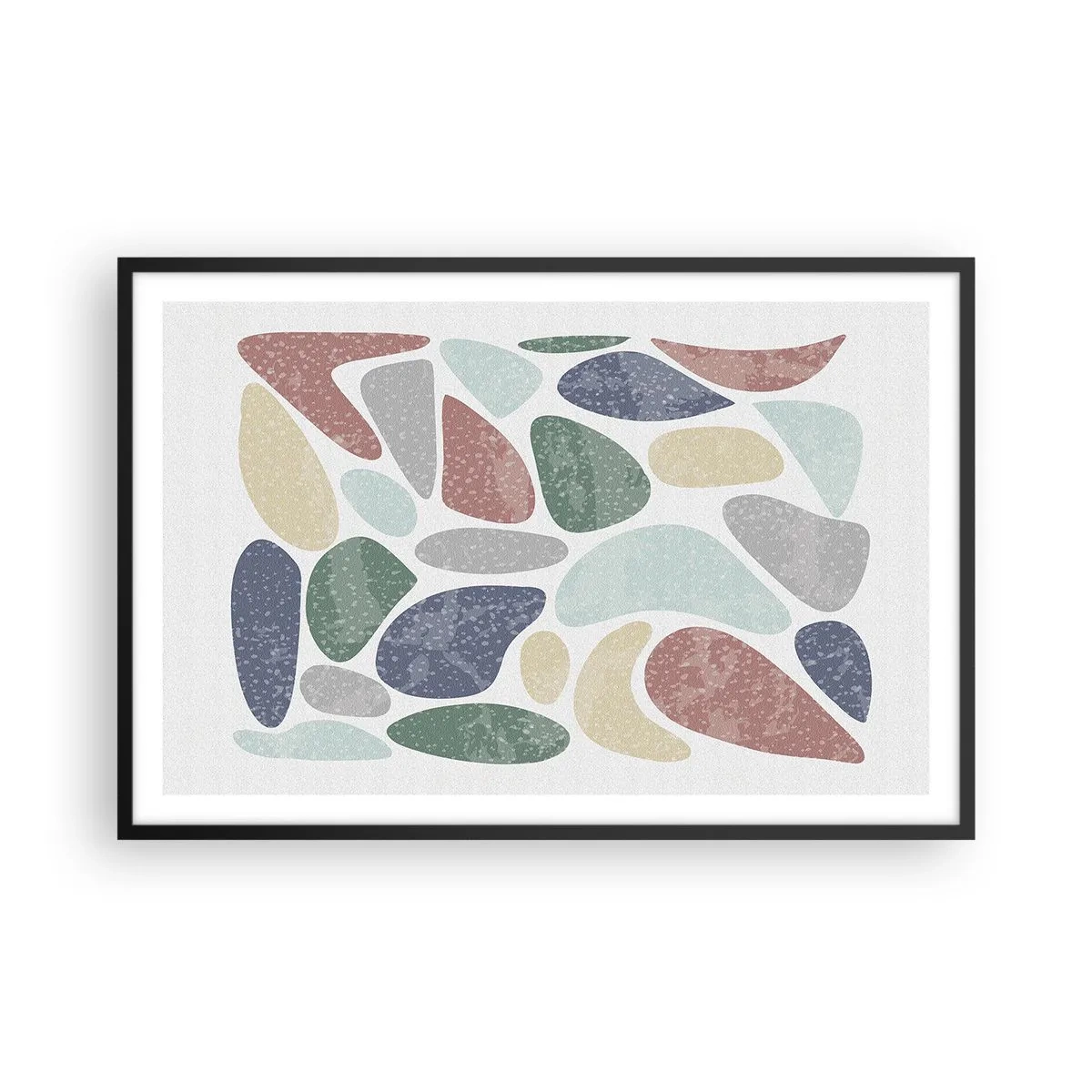 Affiche dans un cadre noir - Poster - Une mosaïque de couleurs poudrées - 91x61 cm