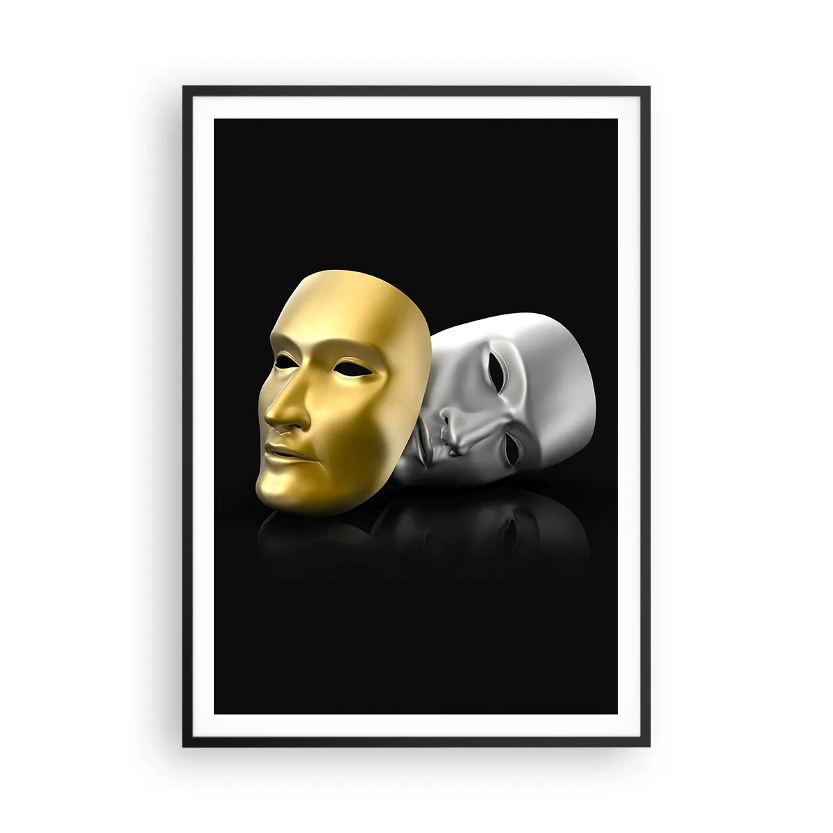 Affiche dans un cadre noir - Poster - La vie est un théâtre - 70x100 cm