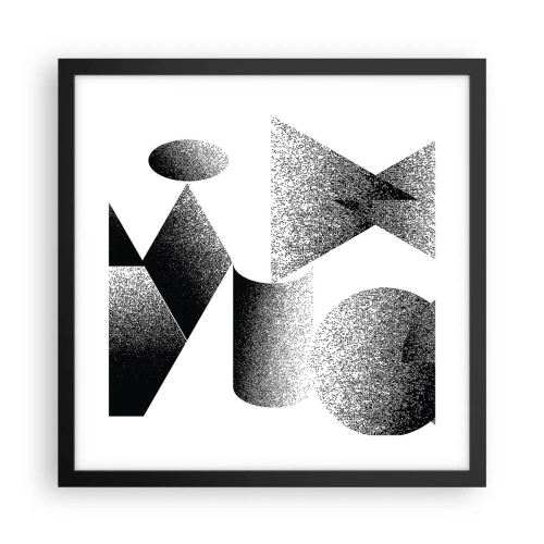 Affiche dans un cadre noir - Poster - Angles et ovales - 40x40 cm