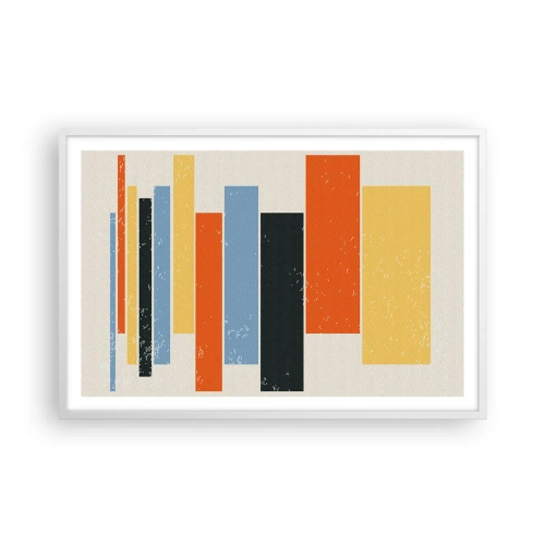 Affiche dans un cadre blanc - Poster - Notation musicale - 91x61 cm