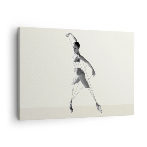 Impression sur toile - Image sur toile - Ballerine dans une interprétation géométrique avec des lignes - 70x50cm - Dans le théatre de la vie - Décoration murale moderne pour le salon et la chambre ARTTOR