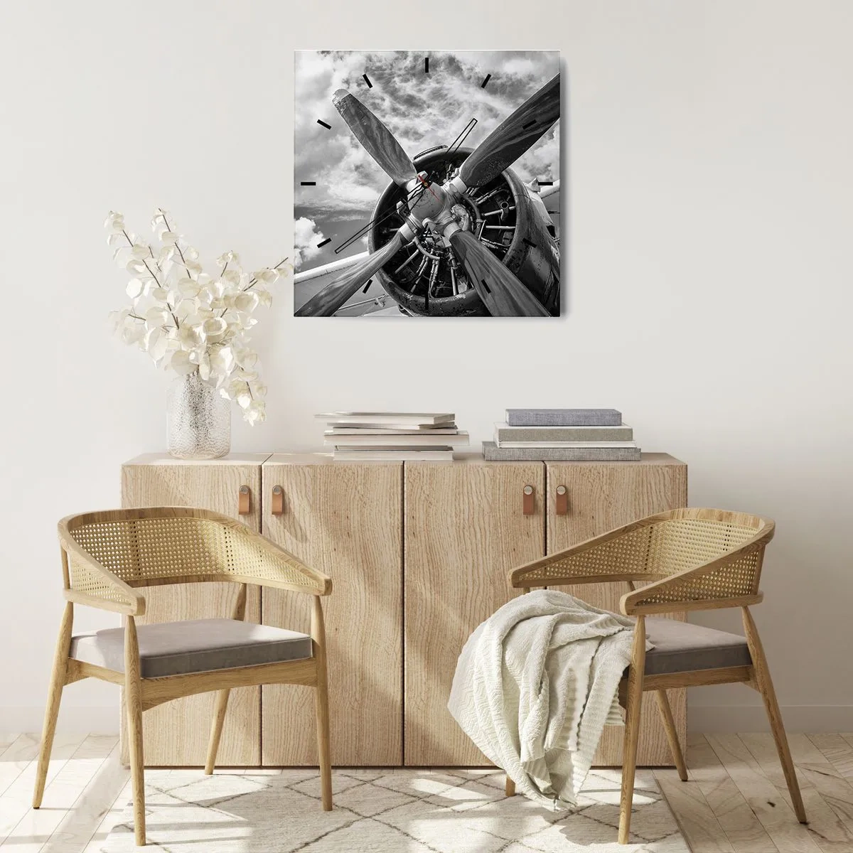 Horloge murale - Pendule murale - Dompteur de ciel - 40x40 cm