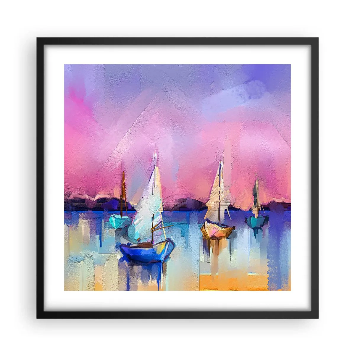 Affiche dans un cadre noir - Poster - Direction: les eaux larges - 50x50 cm