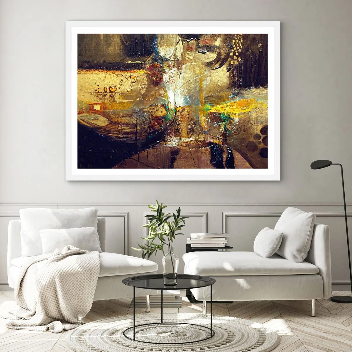 Affiche dans un cadre blanc - Poster - Froid, tiède, chaud - 91x61 cm