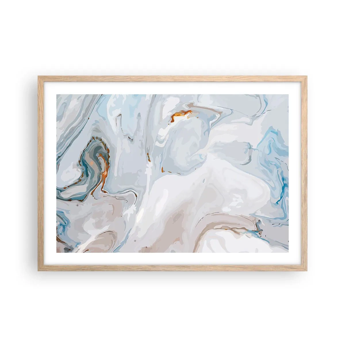 Affiche dans un chêne clair - Poster - Blanc surélevé - 70x50 cm