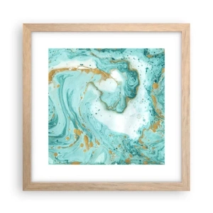 Affiche dans un chêne clair - Poster - Sous la grande vague de l'ère Edo - 30x30 cm