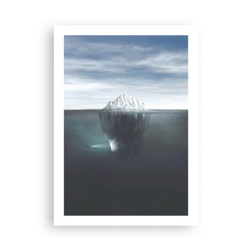 Affiche - Poster - Un iceberg avec une masse énorme cachée sous l'eau - 50x70cm - Mystère sous-marin - Décoration murale moderne pour le salon et la chambre ARTTOR