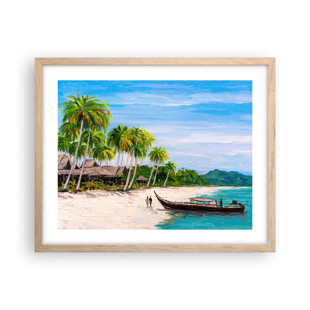 Affiche dans un chêne clair - Poster - Rêve exotique - 50x40 cm