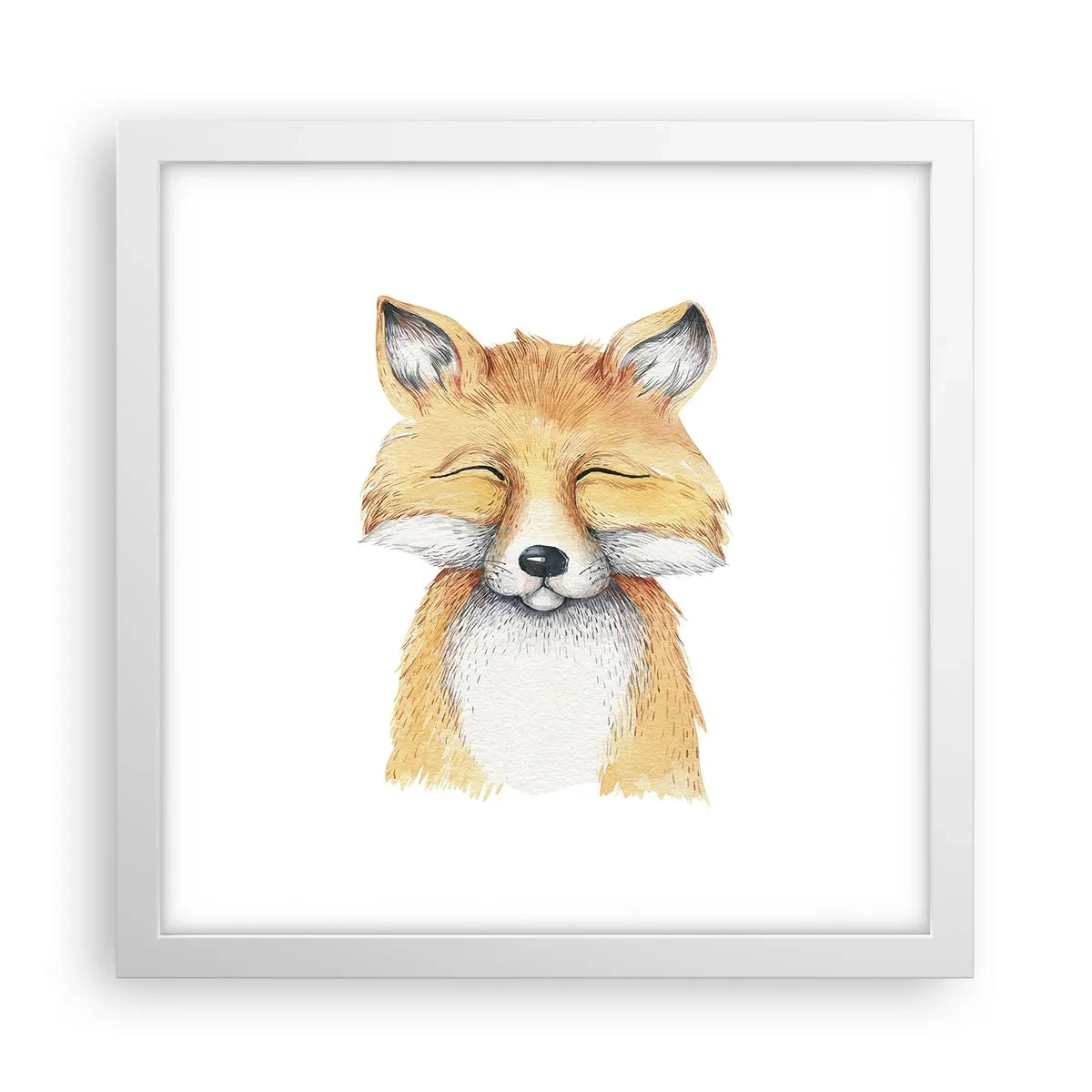 Affiche dans un cadre blanc - Poster - Humeurs de renard - 30x30 cm