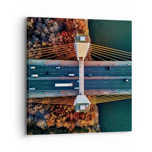 Impression sur toile - Image sur toile - Au dessus de l'eau et de la forêt - 30x30 cm