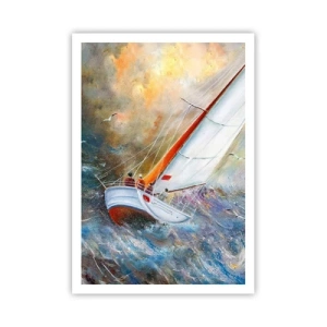 Affiche - Poster - Concourir sur les vagues - 70x100 cm