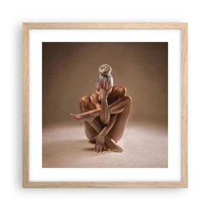 Affiche dans un chêne clair - Poster - Unité du corps et de l'âme - 40x40 cm