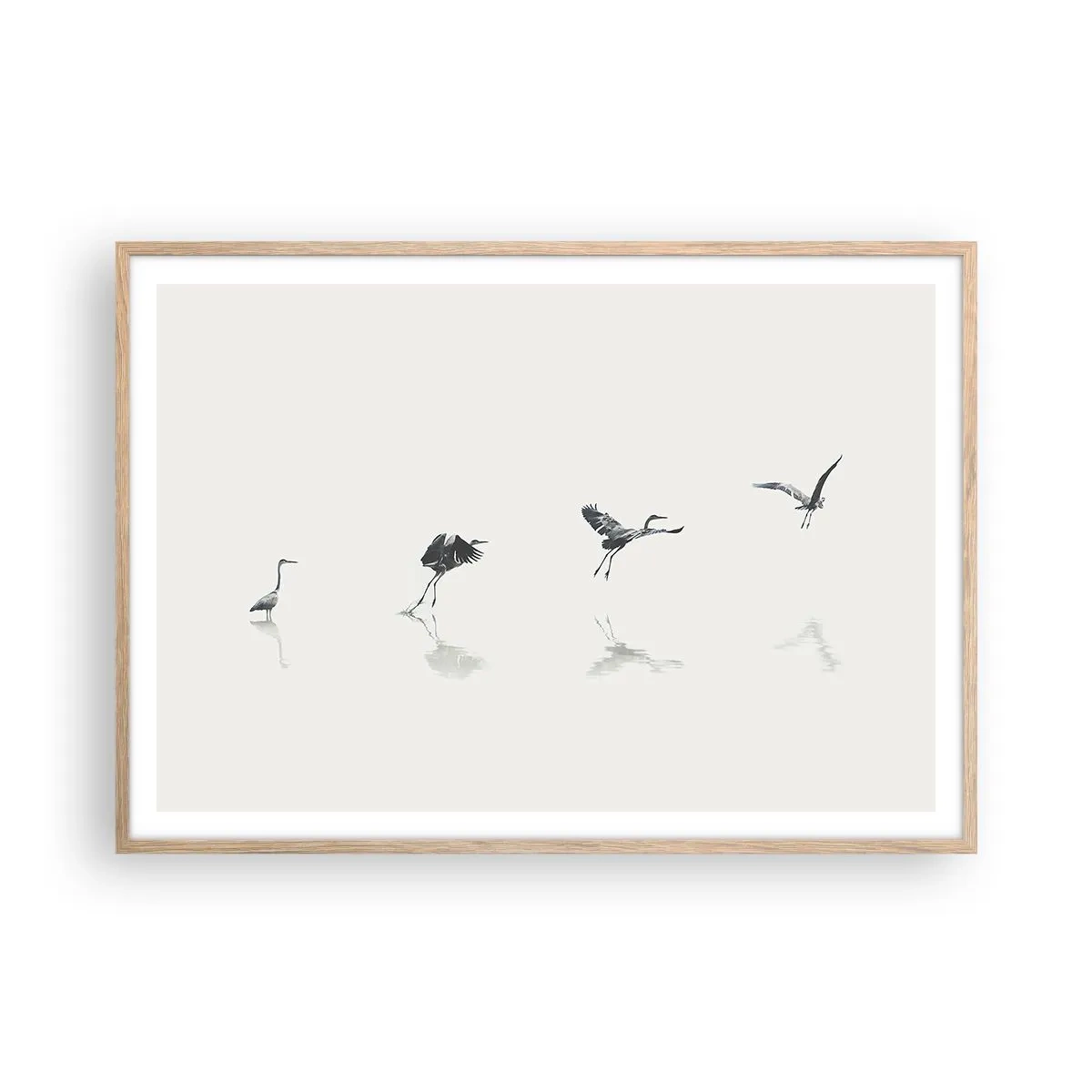 Affiche dans un chêne clair - Poster - Quatre étapes simples - 100x70 cm