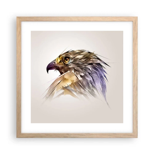 Affiche dans un chêne clair - Poster - Portrait d'un guerrier - 40x40 cm