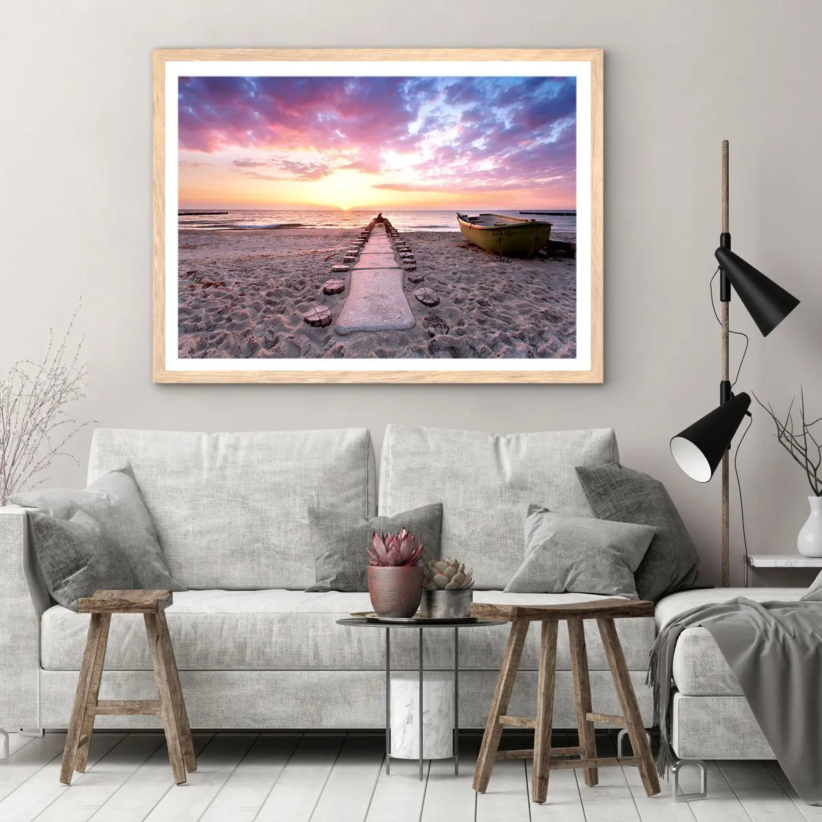 Affiche dans un chêne clair - Poster - Moment d'expérience profonde - 50x40 cm